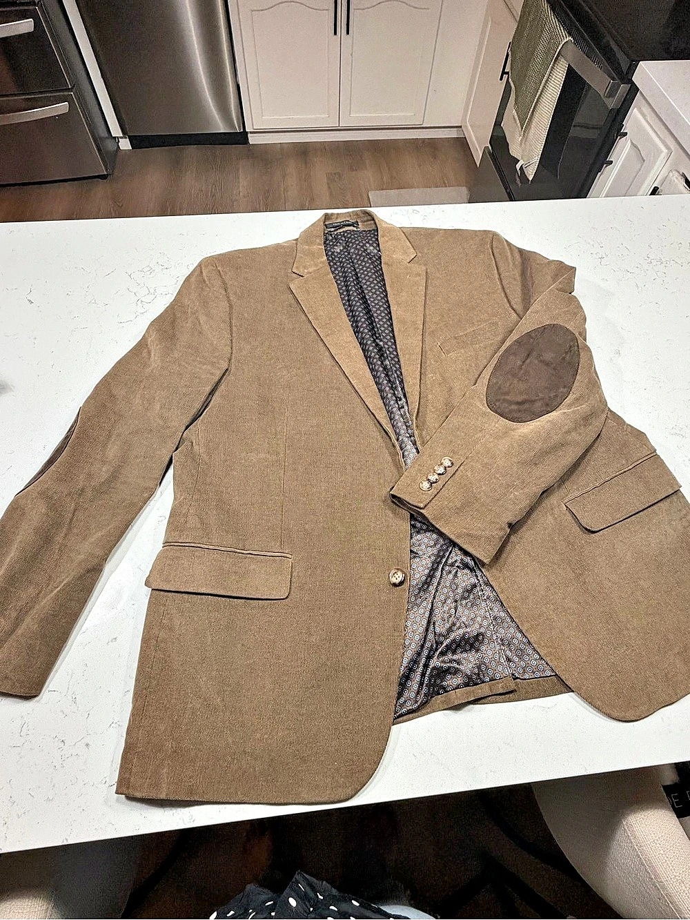 Lauren Ralph Lauren Men’s Brown Corduroy Blazer Sport Coat Elbow Patches Lined